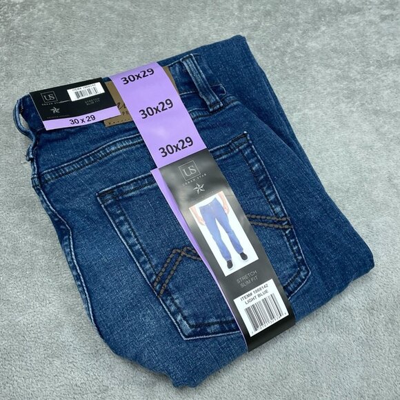 Urban Star Mens Stretch Slim Fit Jeans Light Blue 30x29 a1305 - Picture 1 of 6